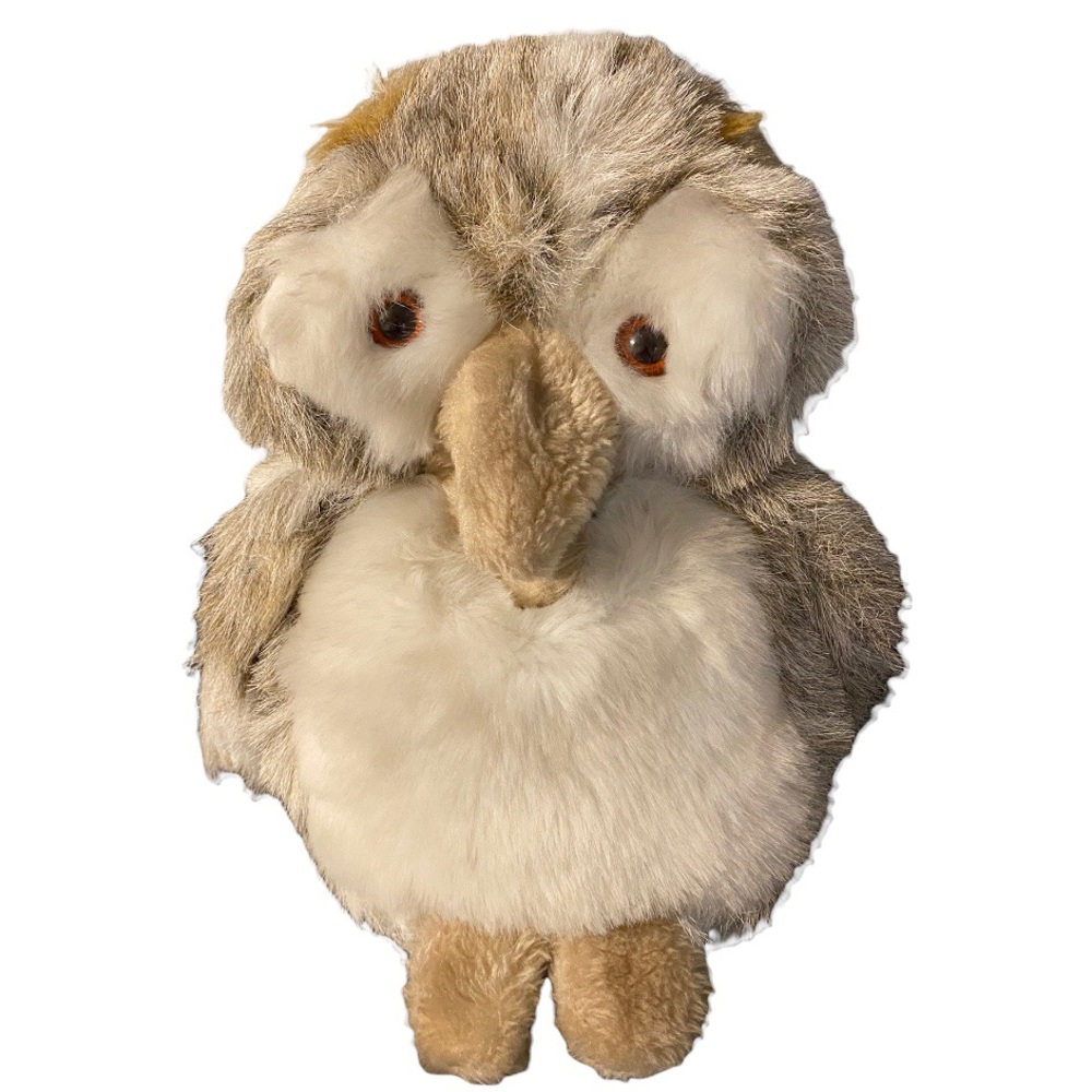 Lucy’s Toys Plush Spotted Gray Brown Owl Puppet Stuffed Animal 16” Pretend Play